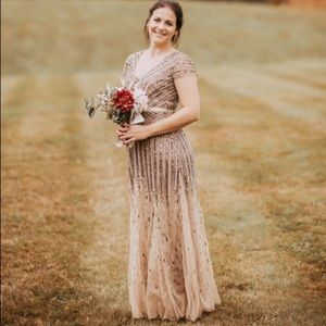 Adrianna Papell beaded bridesmaid dress